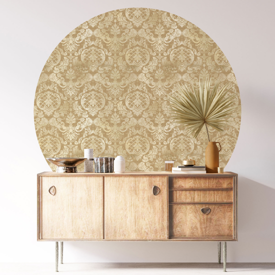 Round / Circle Wall Sticker - Damask pattern