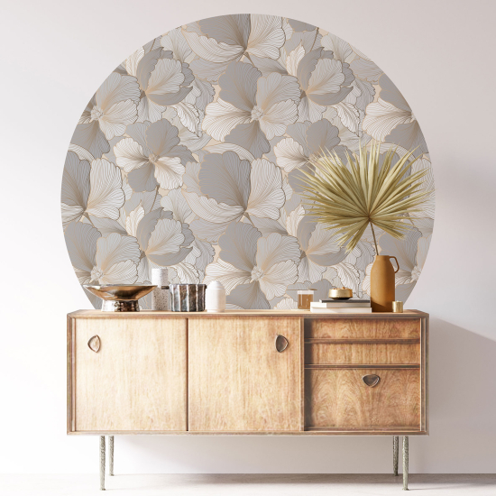 Round / Circle Wall Sticker - Floral pattern