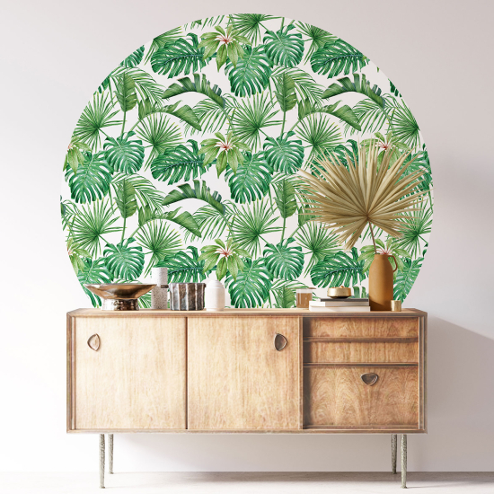 Round / Circle Wall Sticker - Floral pattern