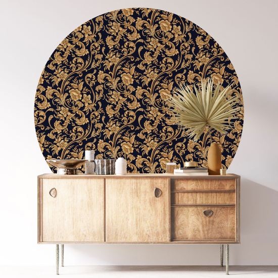 Round / Circle Wall Sticker - Floral pattern