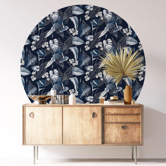 Round / Circle Wall Sticker - Floral pattern