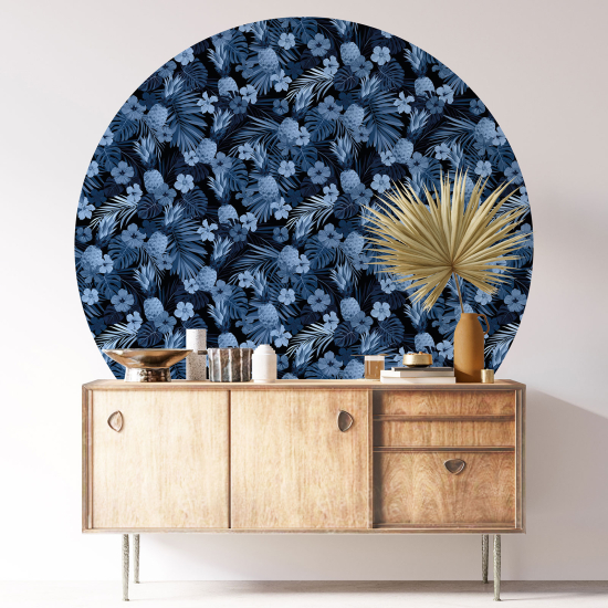 Round / Circle Wall Sticker - Floral pattern