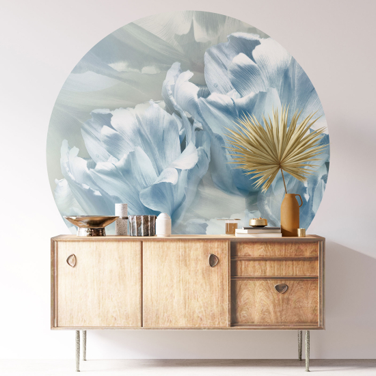 Round / Circle Wall Sticker - Floral pattern