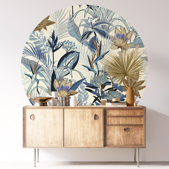 Round / Circle Wall Sticker - Floral pattern