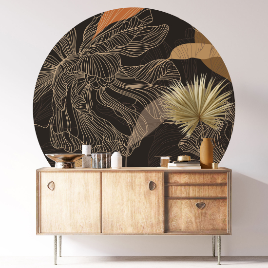 Round / Circle Wall Sticker - Floral pattern