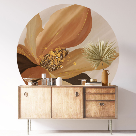 Round / Circle Wall Sticker - Flower