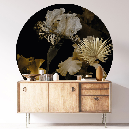 Round / Circle Wall Sticker - Flowers