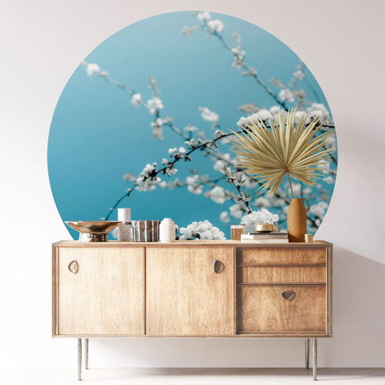 Round / Circle Wall Sticker - Flowers