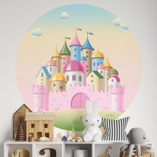 Round / Circle Wall Sticker for Kids - Castle