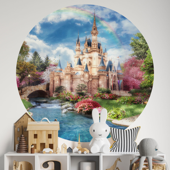 Round / Circle Wall Sticker for Kids - Castle