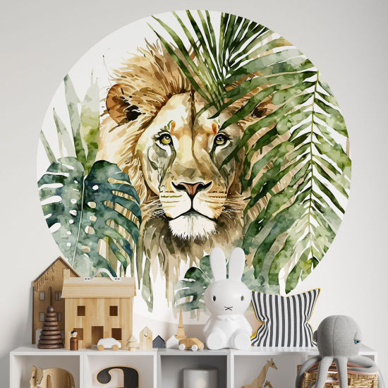 Round / Circle Wall Sticker for Kids - Lion