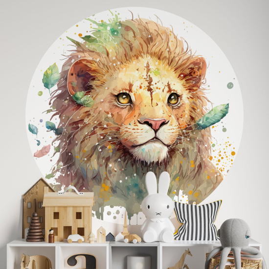 Round / Circle Wall Sticker for Kids - Lion