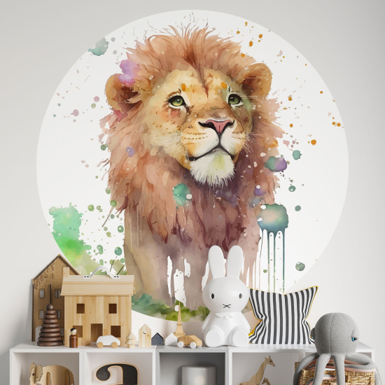 Round / Circle Wall Sticker for Kids - Lion