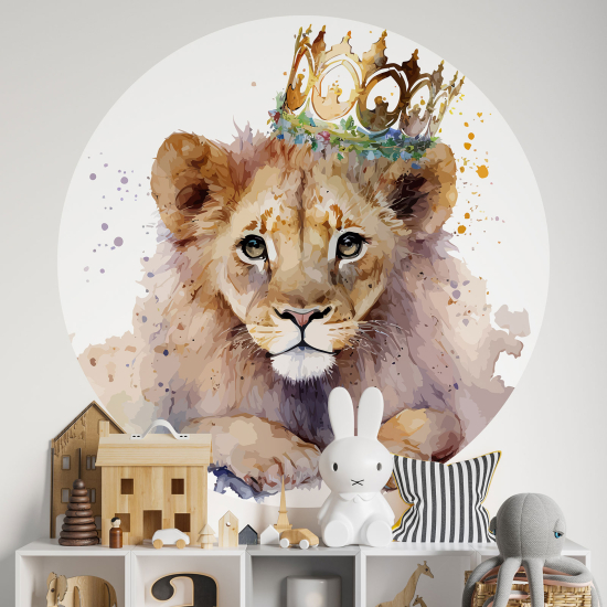 Round / Circle Wall Sticker for Kids - Lion Cub