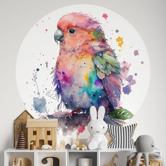 Round / Circle Wall Sticker for Kids - Parrot