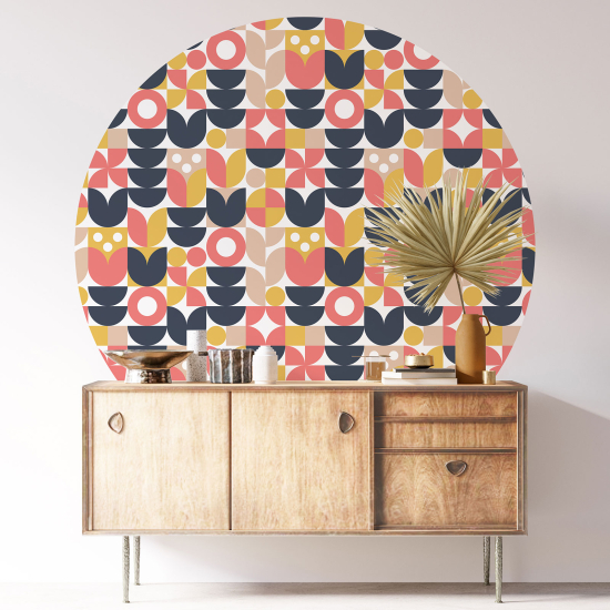 Round / Circle Wall Sticker - Geometric pattern