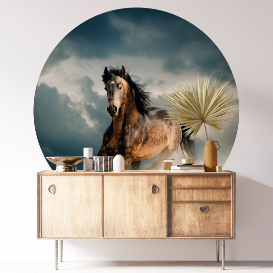 Round / Circle Wall Sticker - Horse