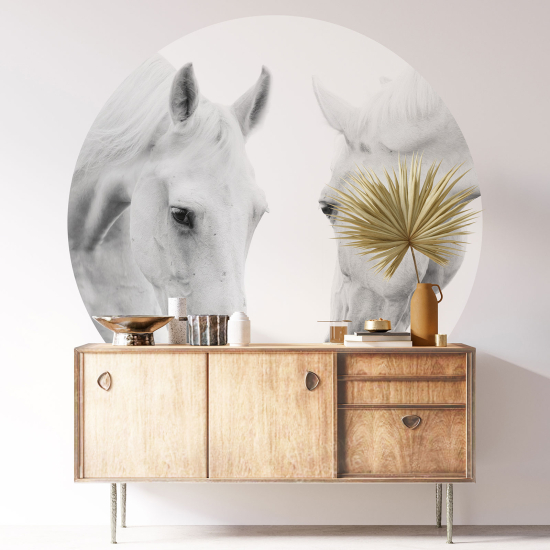 Round / Circle Wall Sticker - Horses