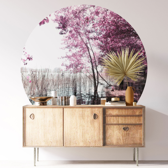 Round / Circle Wall Sticker - Lake