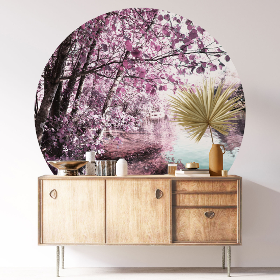 Round / Circle Wall Sticker - Lake