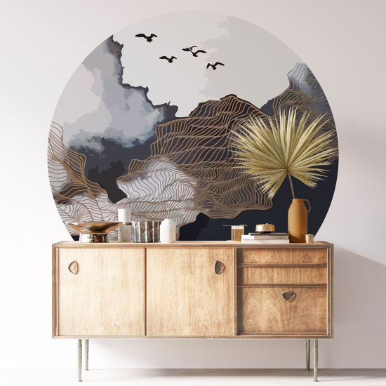 Round / Circle Wall Sticker - Landscape Design