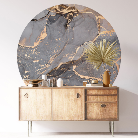 Round / Circle Wall Sticker - Marbled Effect