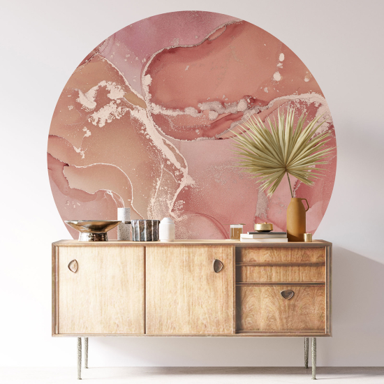 Round / Circle Wall Sticker - Marbled Effect