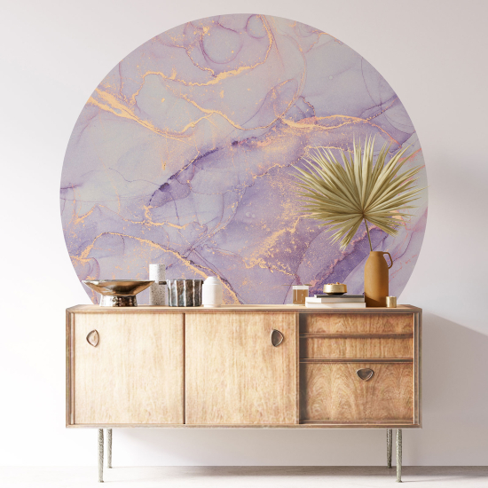 Round / Circle Wall Sticker - Marbled Effect