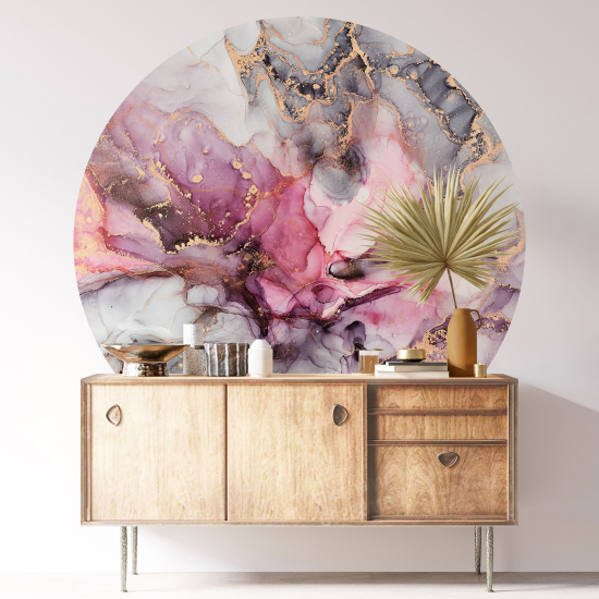 Round / Circle Wall Sticker - Marbled Effect