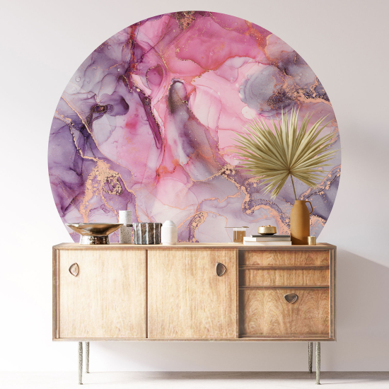 Round / Circle Wall Sticker - Marbled Effect