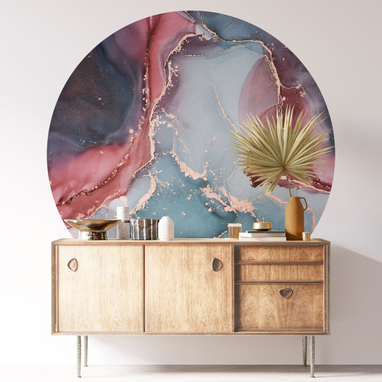 Round / Circle Wall Sticker - Marbled Effect