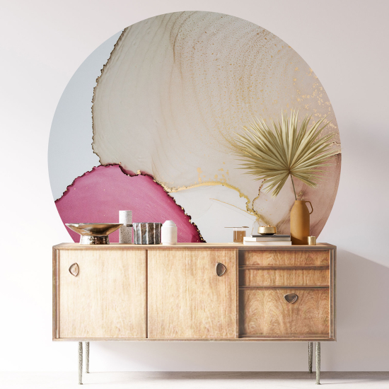 Round / Circle Wall Sticker - Marbled Effect