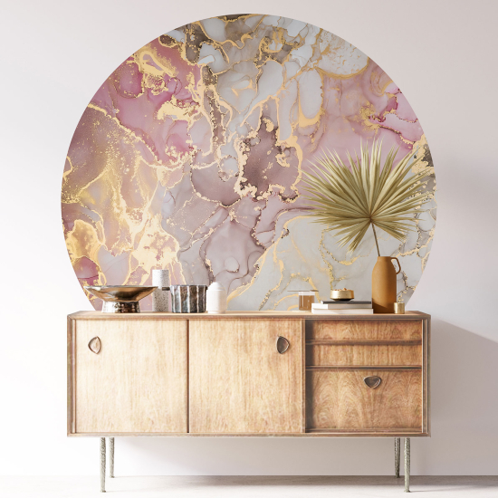 Round / Circle Wall Sticker - Marbled Effect