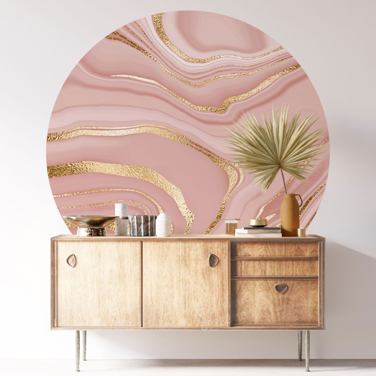 Round / Circle Wall Sticker - Marbled Effect