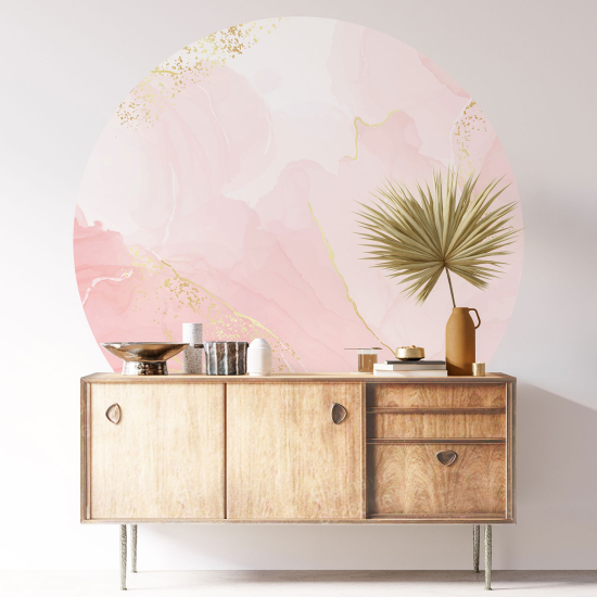 Round / Circle Wall Sticker - Marbled Effect