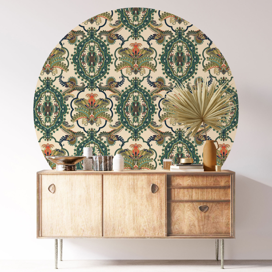 Round / Circle Wall Sticker - Oriental pattern