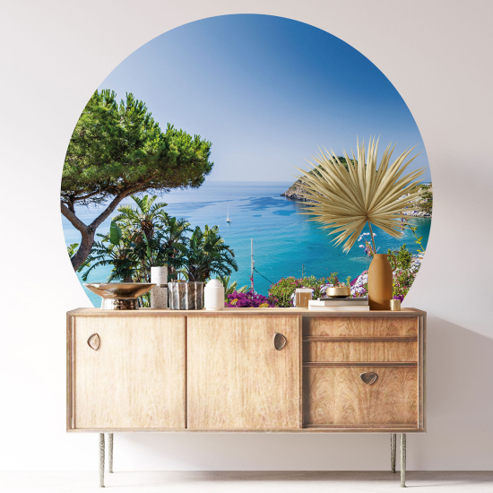 Round / Circle Wall Sticker - Sea View