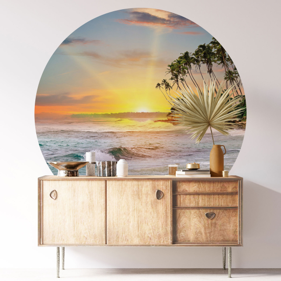 Round / Circle Wall Sticker - Sea View