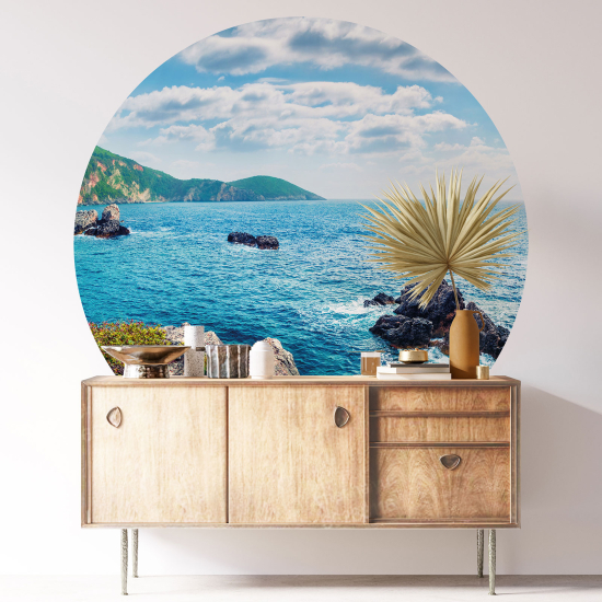 Round / Circle Wall Sticker - Sea View