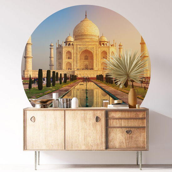 Round / Circle Wall Sticker - Taj Mahal India