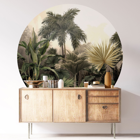 Round / Circle Wall Sticker - Tropical Forest