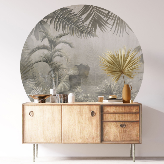 Round / Circle Wall Sticker - Tropical Forest