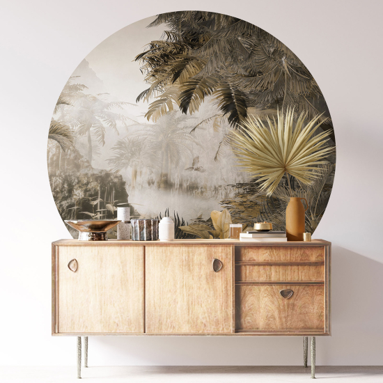 Round / Circle Wall Sticker - Tropical Forest