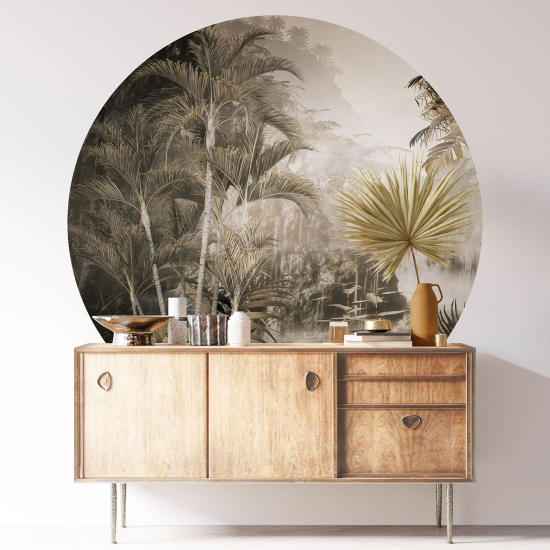 Round / Circle Wall Sticker - Tropical Forest