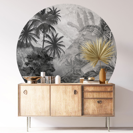 Round / Circle Wall Sticker - Tropical Forest