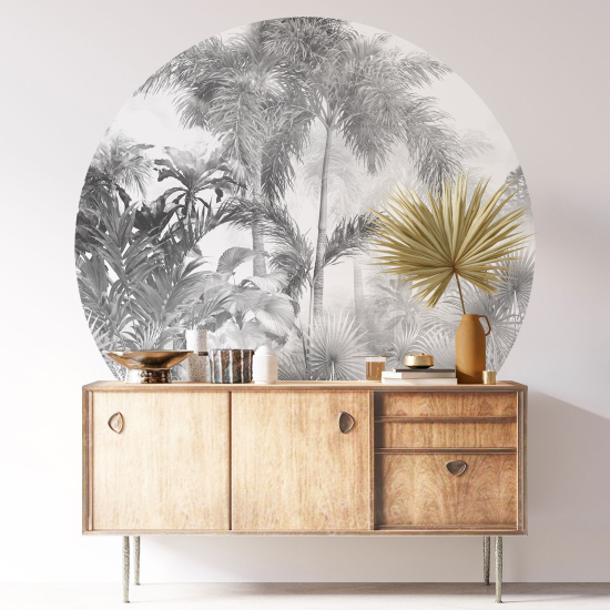 Round / Circle Wall Sticker - Tropical Forest