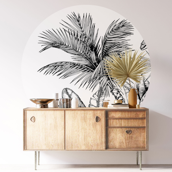 Round / Circle Wall Sticker - Tropical Forest