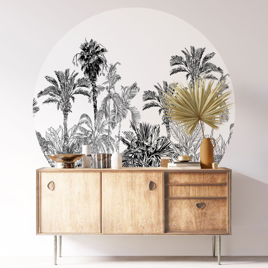 Round / Circle Wall Sticker - Tropical Forest