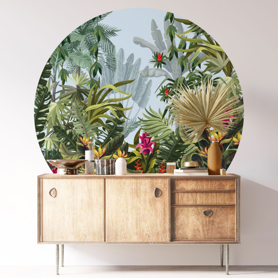 Round / Circle Wall Sticker - Tropical Forest