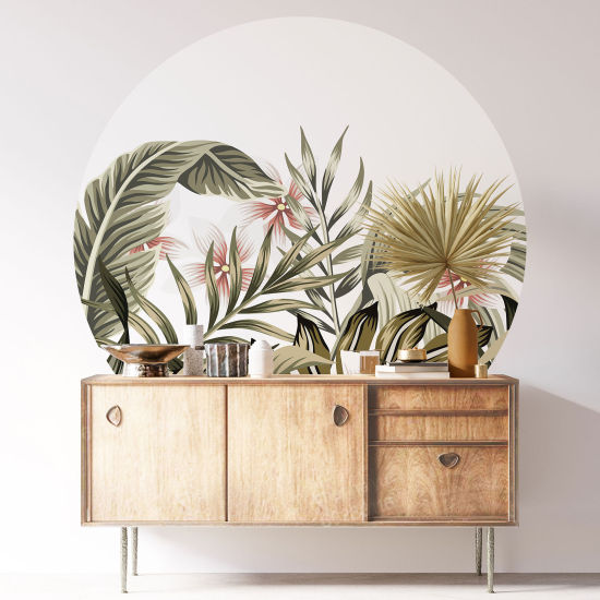 Round / Circle Wall Sticker - Tropical forest